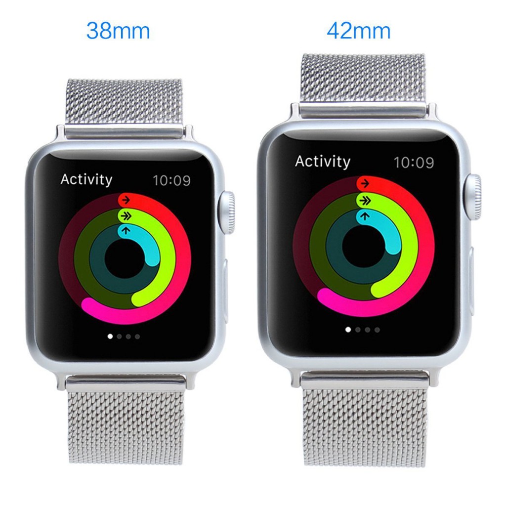 apple watch steel mesh sizes