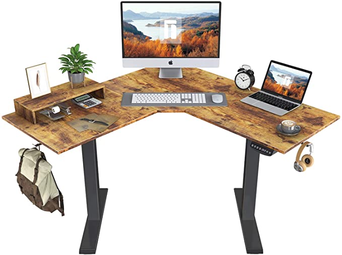 FEZIBO-Electric-L-Shaped-Standing-desk-48inch-Height-Adjustable-Corner-Desk-Splice-Board.    