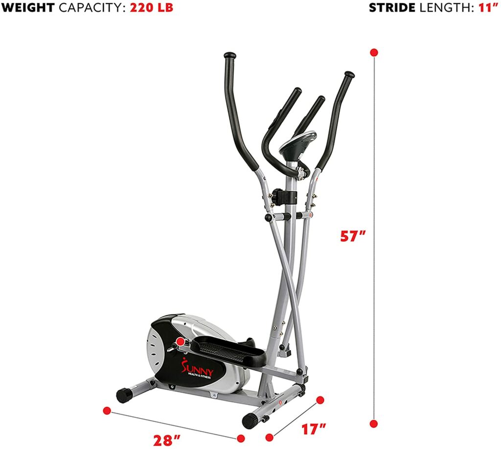 Sunny-Health-Fitness-SF-E905-Elliptical-Machine-dimensions