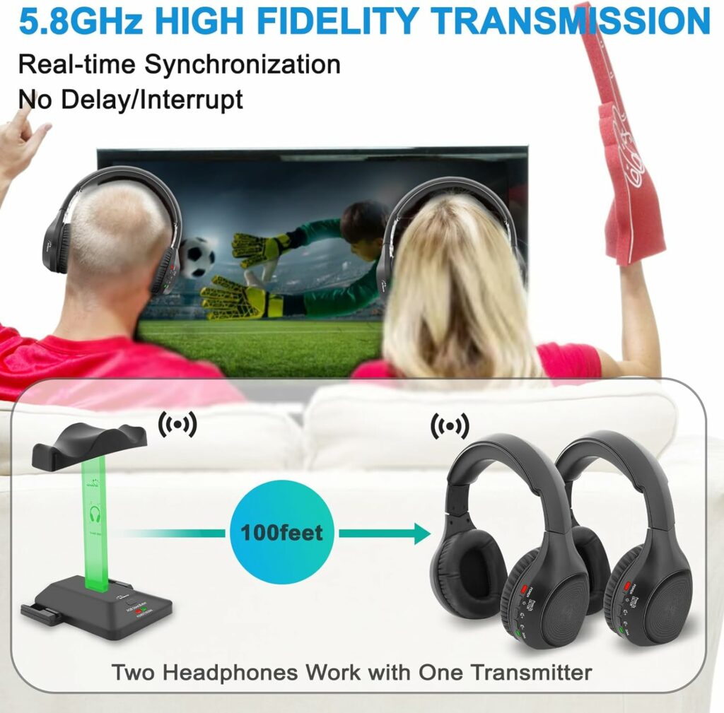 WallarGe-Dual-Wireless-Headphones-for-TV-Watching