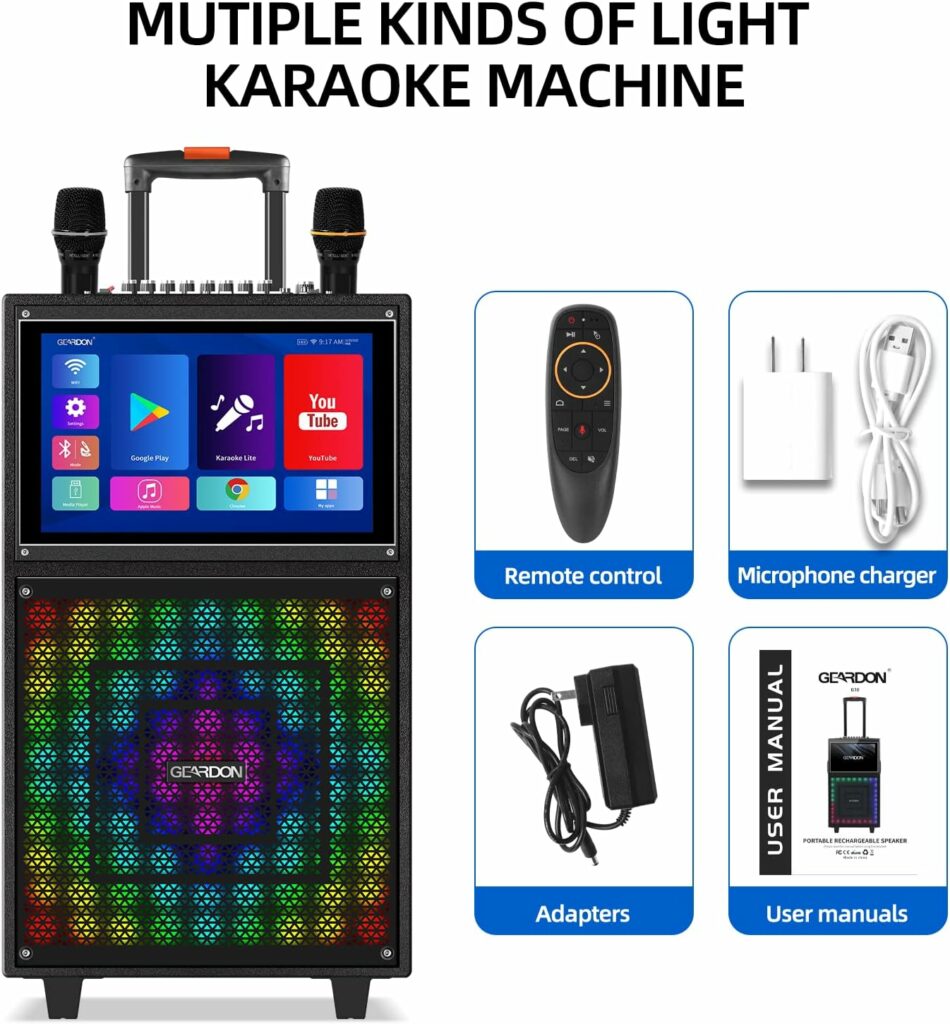 GEARDON-Karaoke-Machine-with-Lyrics-Display-Screen