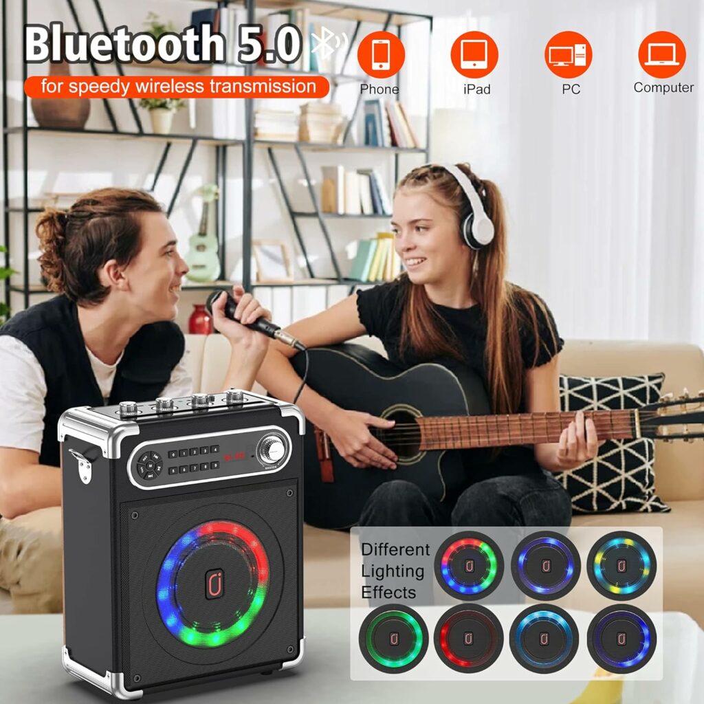 JYX-Karaoke-Machine-with-Two-Wireless-Microphones